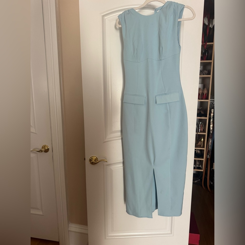 Chic Light Blue Midi Dress